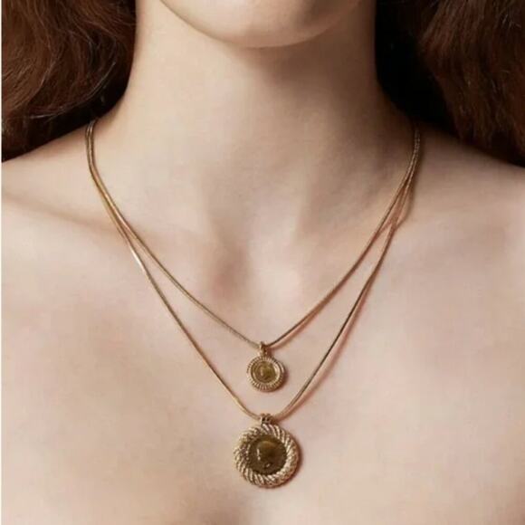 J Crew Layered coin pendant necklace - Picture 2 of 4